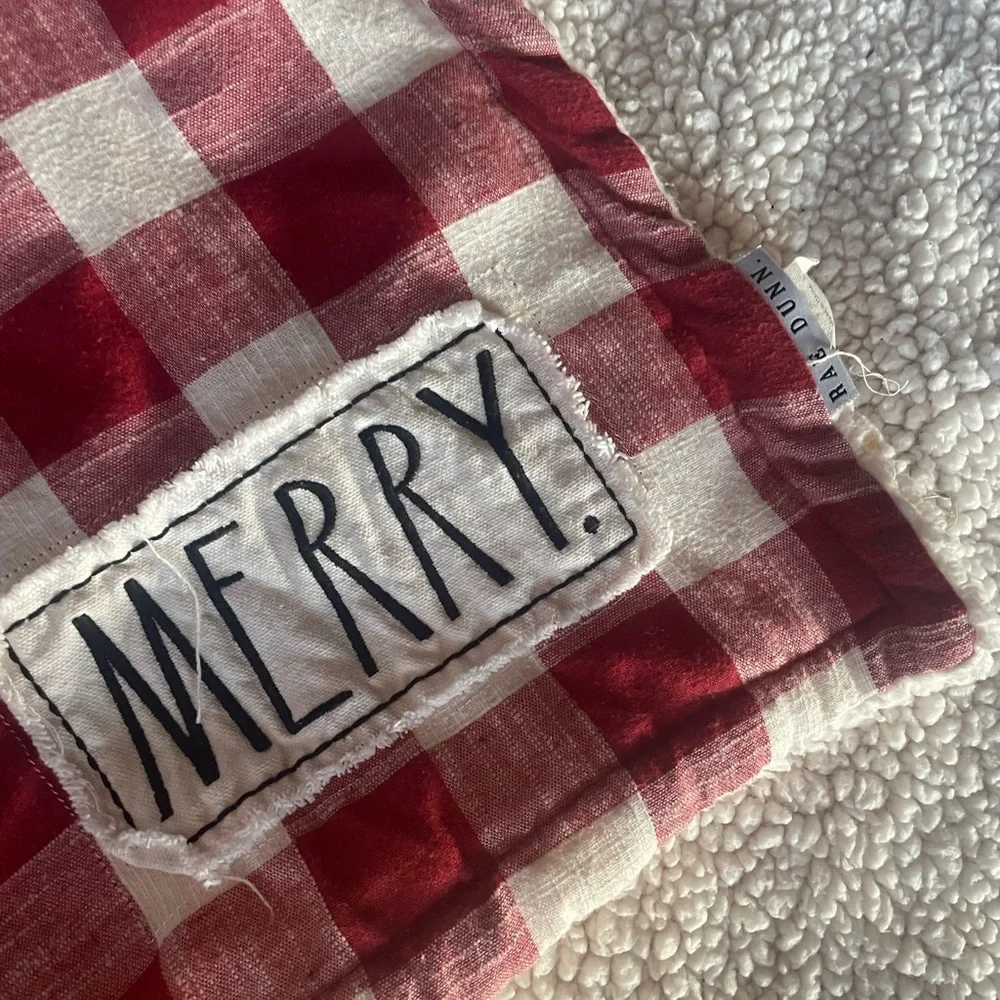 Rae Dunn Merry Red and White Plaid Throw